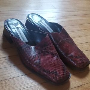 Etienne Aigner Snake Print Mules